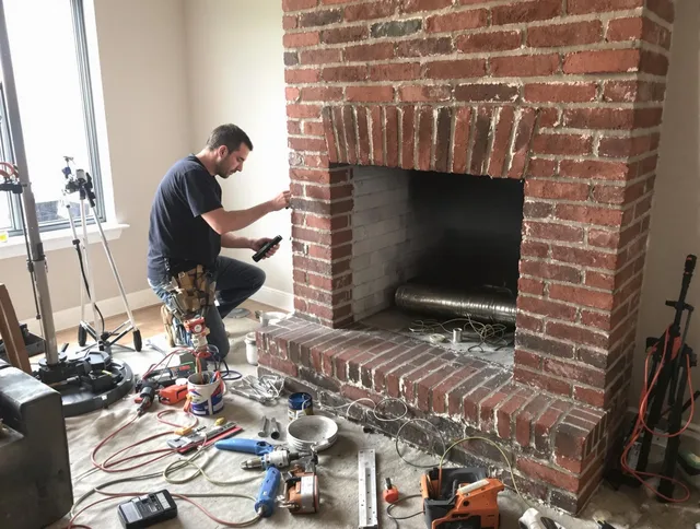 Upland Chimney Sweep specialist finalizing chimney liner service in Upland, CA