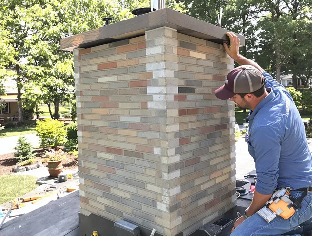Upland Chimney Sweep completing a modern chimney remodel in Upland, CA