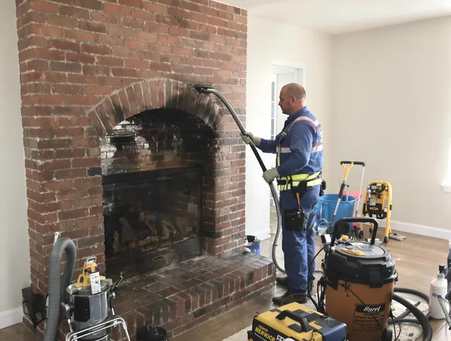 Upland Chimney Sweep expert performing detailed chimney sweep in Upland, CA