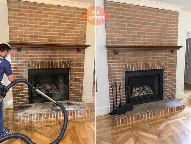 Upland Chimney Sweep carefully sanitizing a fireplace in Upland, CA
