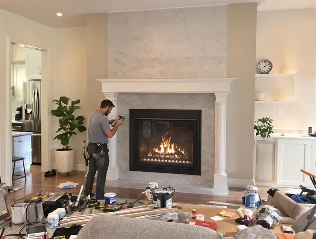 Newly installed fireplace by Upland Chimney Sweep in Upland, CA