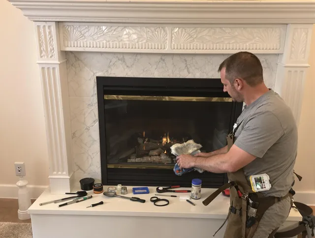 Upland Chimney Sweep performing fireplace maintenance in Upland, CA