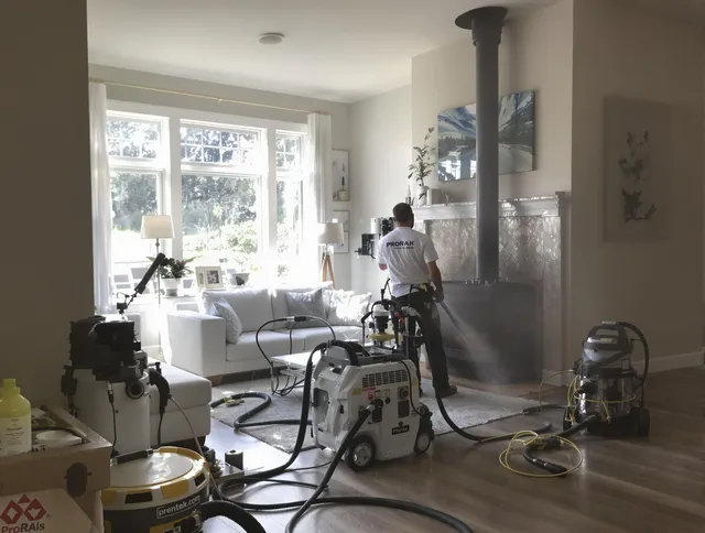 Soot removal service by Upland Chimney Sweep for a fireplace in Upland, CA